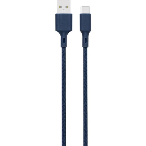 Återvinningsbar bomullskabel USB A/USB C 2 m 3A Blå Just Green