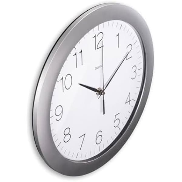 Väggklocka - HAMA - Tenerife - Radiostyrd DCF - Diameter 30 cm - Extra stor visning Silver