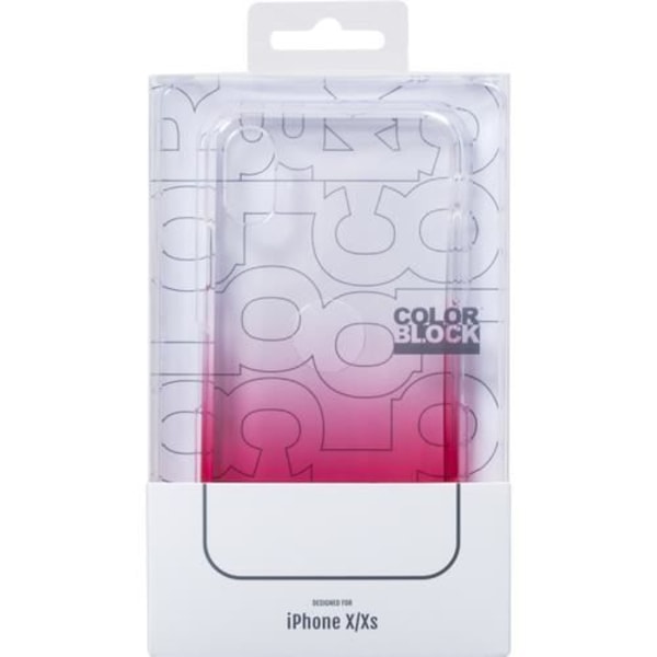 Rött Colorblock mjukt fodral för iPhone X/XS