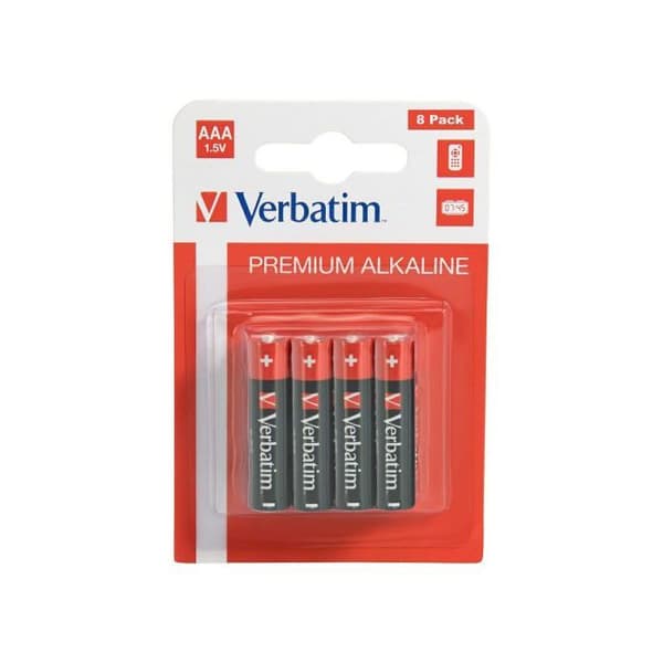 1X8 VERBATIM ALKALINE BATTERI MICRO AAA LR 03 49502