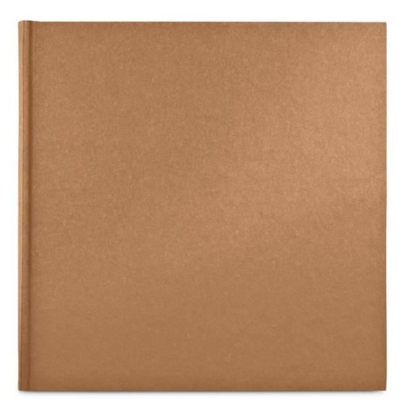 Skrynkligt album i stort format, 30 x 30 cm, 80 vita sidor, brunt