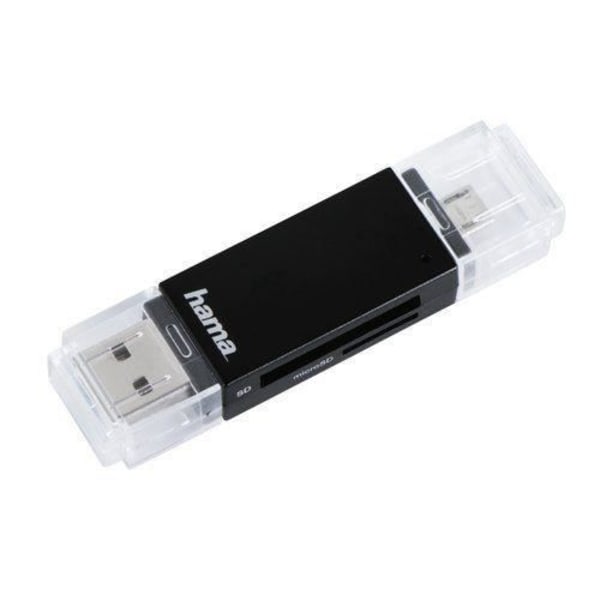 Hama USB 2.0 OTG Basic SD/microSD-kortlæser - Hvid - Android OS 4.0+ kompatibel