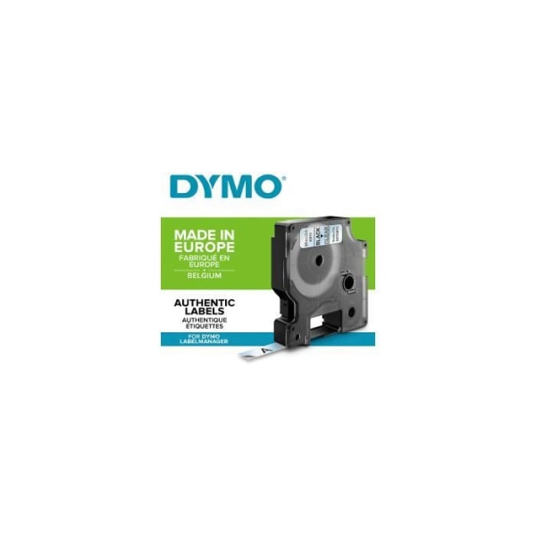 DYMO LabelManager tapekassette D1 9mm x 7m Sort/Transparent (kompatibel med LabelManager og LabelWriter Duo)