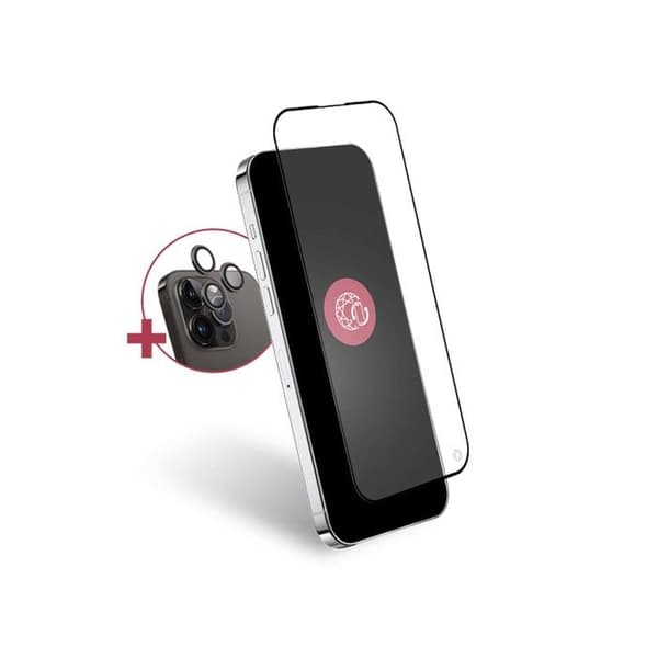 Härdat glaspaket + Forceglass linskamera iPhone 15 Pro Transparent