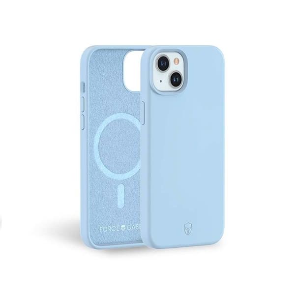 Skyddsskåp - FORCE CASE - iPhone 15 Plus - Silikon - Kompatibel med MagSafe - Stötsäker Blå