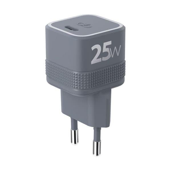 Laddare USB-C 25W Power Delivery Modell Cube Ultra-Kompatkt Force Power Grå Grå