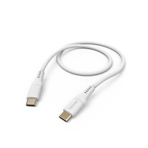 Laddningskabel - Hama - Flexibel - USB-C - 1,5 m - Silikon - Vit