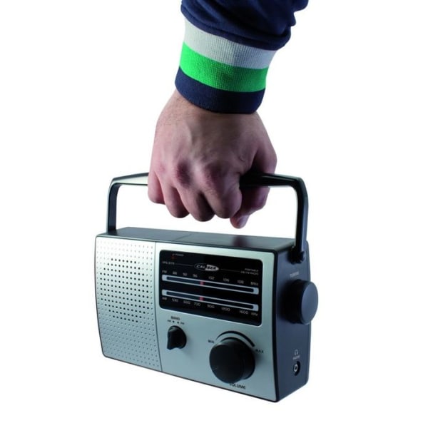 Bärbar radio - CALIBER HPG317R - FM AM - Batterier och strömkabel - 221 x 97 x 125 mm - Silver