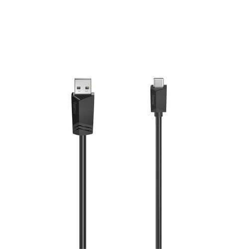 USB-C-kabel - HAMA - 3 m - USB 2.0 - Svart - Laddning och dataöverföring