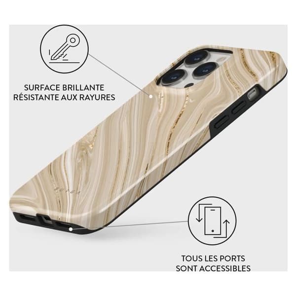 Coque - BURGA - iPhone 13 Pro - Stötresistent - Mönstrad - Beige brun