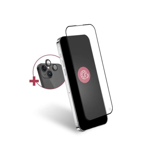 Härdat glaspaket + Forceglass linskamera iPhone 15 Transparent