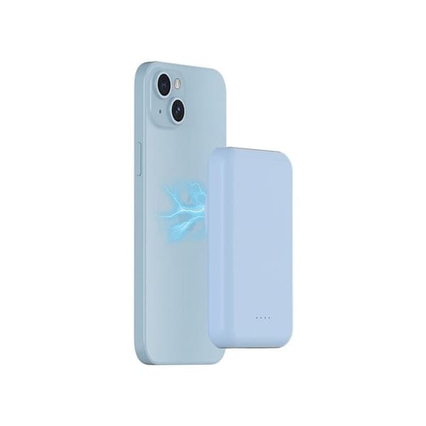 Extern batteri - BIGBEN CONNECTED - 5000 mAh - Induktion (MagSafe) - USB A/C - Blå Blå