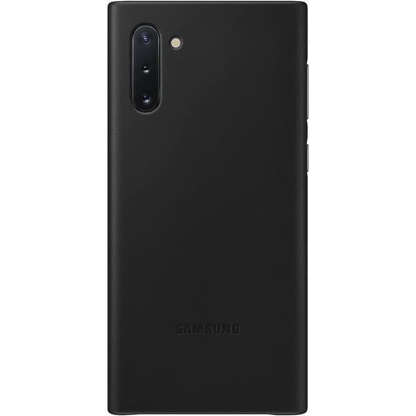 Svart läderfodral Note10 Svart