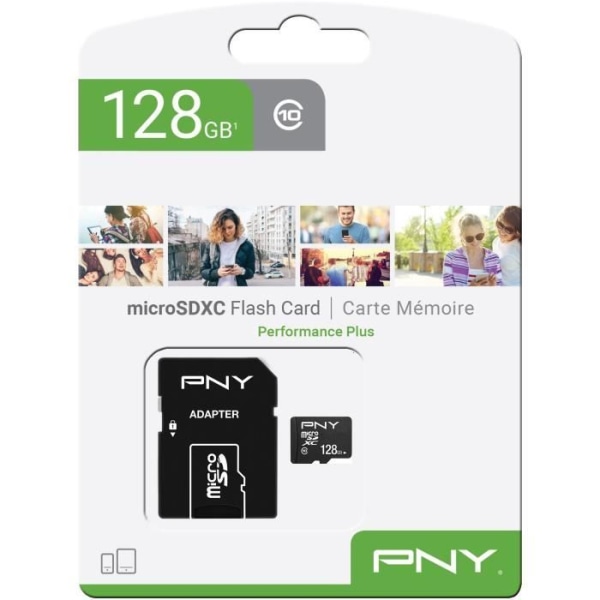 PNY MICROSD 128GB PERFORMANCE PLUS C10 minneskort