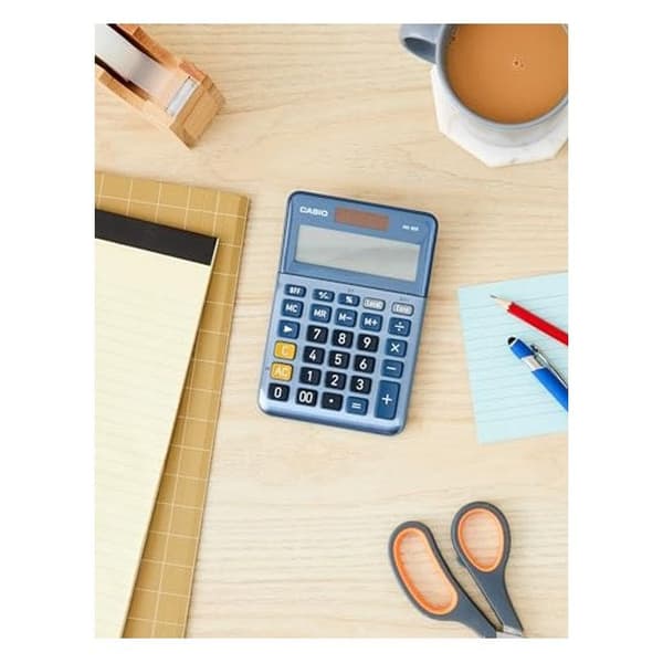 Casio MS-80E Skrivbordsräknare blå Display: 8 solar (L x B) 101 mm x 149 mm