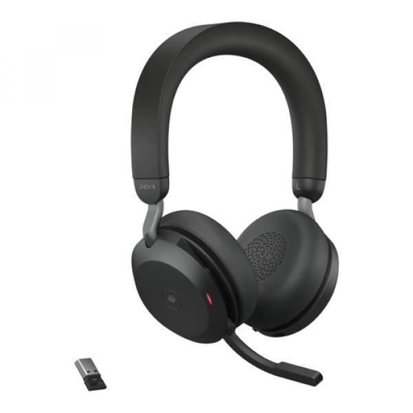 Jabra Evolve2 75 - Headset - in-ear - Bluetooth - trådlös, trådbunden - aktiv brusreducering - USB-A - isolering