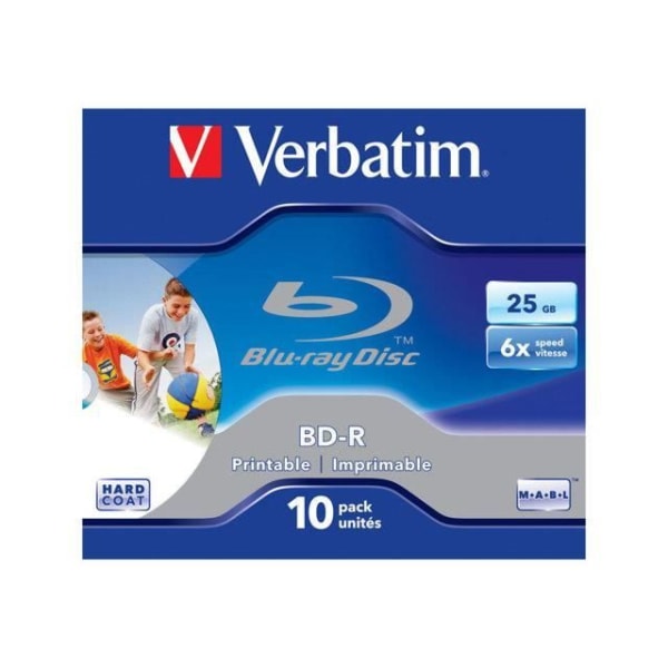 VERBATIM - 10 x BD-R - 25 GB 6x - utskrivbar yta - CD-fodral