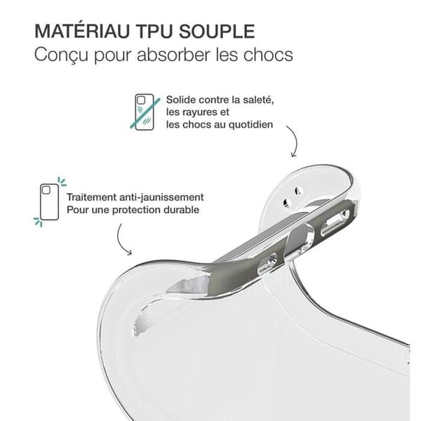 Coque - BigBen - iPhone 16e - Mjuk - Transparent - Anti-gulning Vit