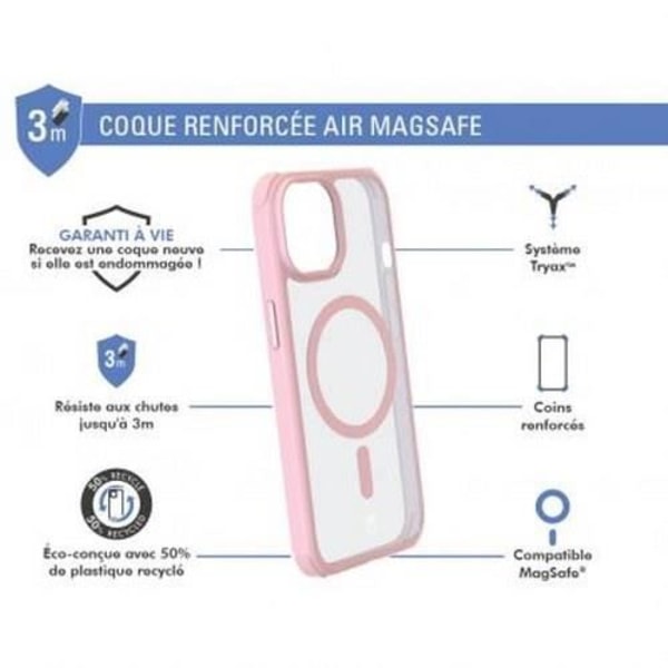 AIR FROST MagSafe Förstärkt Fodral för iPhone 15 Force Fodral Rosa
