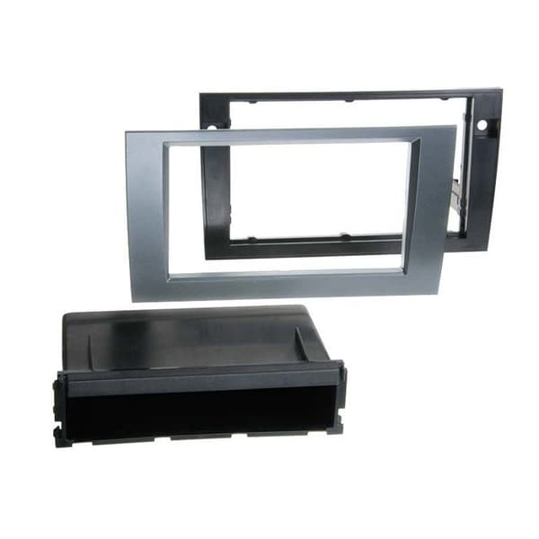 Facadadapter 2-DIN med förvaringsfack Audi A4 / Seat Exeo antracitgrå Antracit
