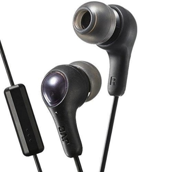 GUMY PLUS: In-ear hörlurar med mikrofon och fjärrkontroll - IOS och Android kompatibel 11 mm neodymmagnet - Svart