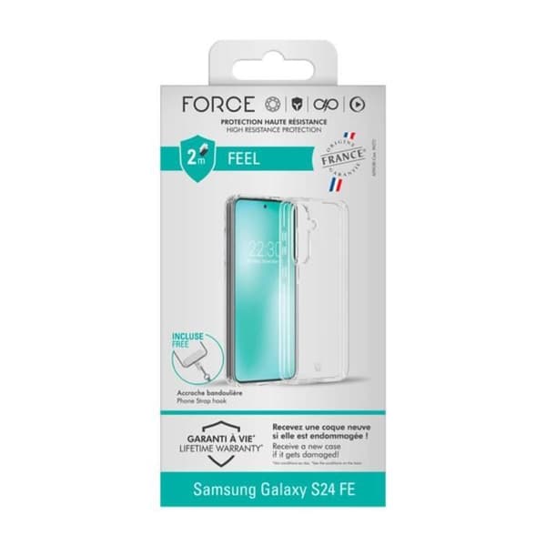 Skyddsskal - FORCE CASE - Samsung Galaxy S24 FE - Förstärkt - Transparent - Stötsäkerhet Transparent