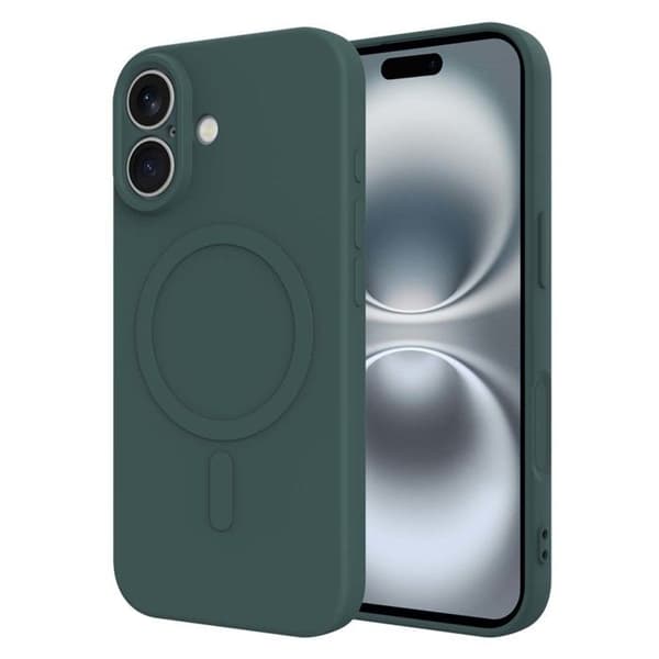 MagSafe-skal - JUST IN CASE - iPhone 17 - Ultra hållbar TPU - Mörkgrön - Mikrofiberfoder Grön
