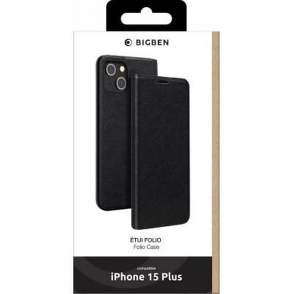 Skyddsfodral för iPhone 15 Plus Folio BigBen Connected Black Svart