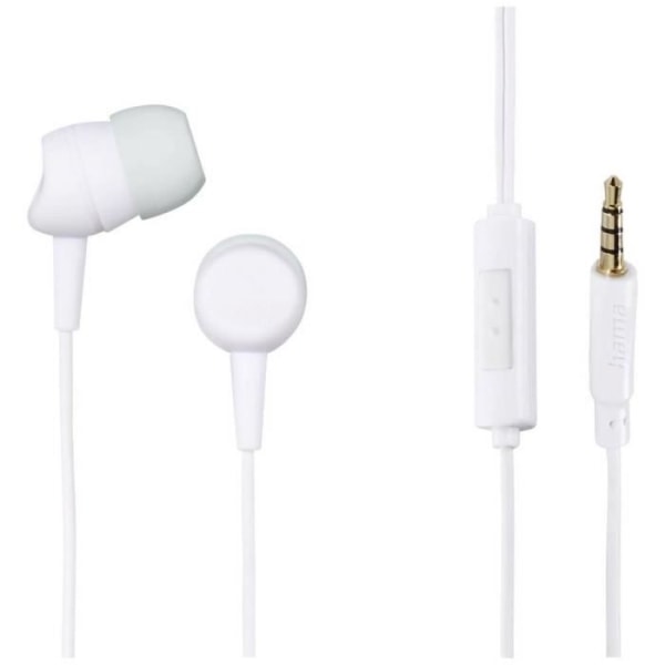 Hama Kooky Hi-Fi In-Ear-hörlurar Trådbundna stereoljusgrå, vit mikrofonbrusreducering