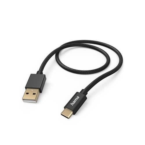 USB-A laddningskabel - HAMA - 0020 - 1,5 m - Nylon - USB 2.0