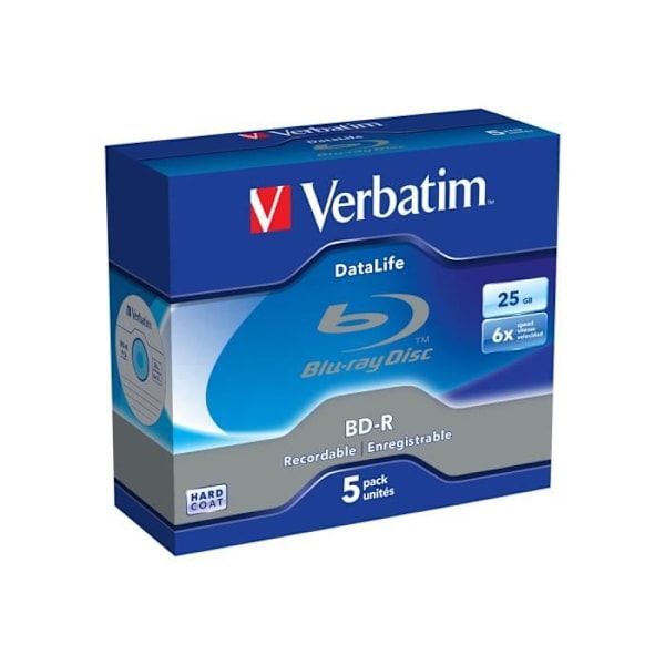 VERBATIM BD-R-diske - 25 GB 6x - CD-etui - Pakke med 5