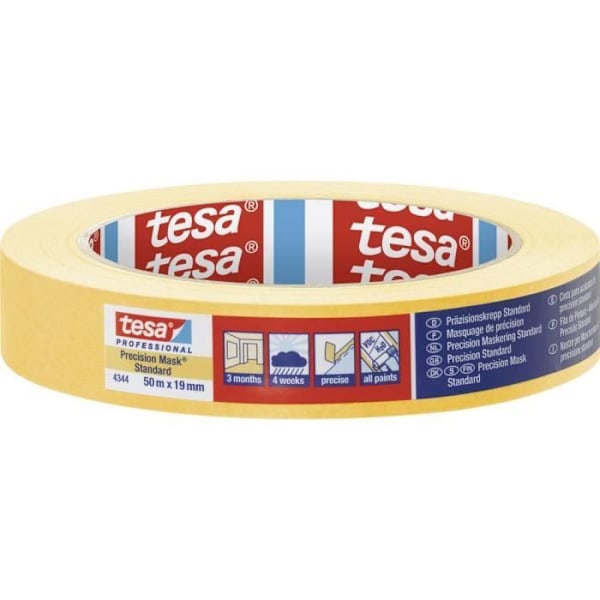 tesa PRECISION STANDARD 04344-00004-00 Präzisionskrepp® malertape gul (L x B) 50 m x 19 mm 1 stk.