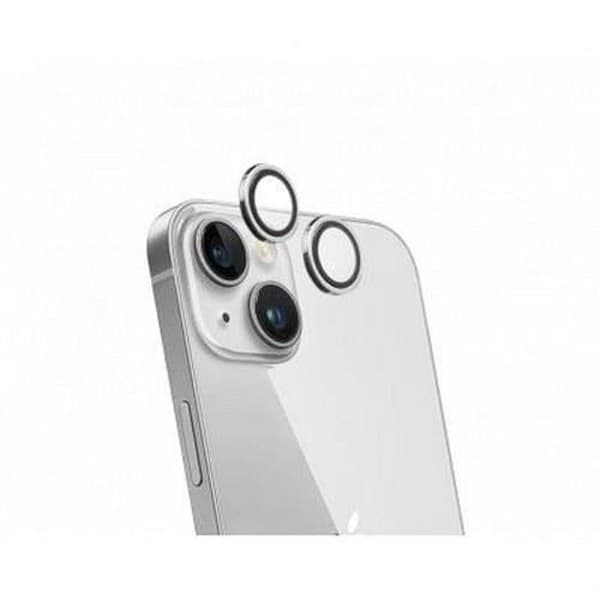 Linsskydd - FORCE GLASS - iPhone 15/15 Plus - Härdat glas - Ultra-resistent - Silver Grå