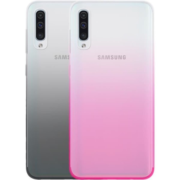 Paket med 2 halvstyva Colorblock-fodral till Samsung Galaxy A50