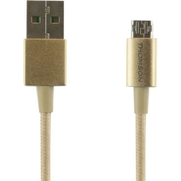 THOMSON Vändbar USB / micro USB-kabel - Guld