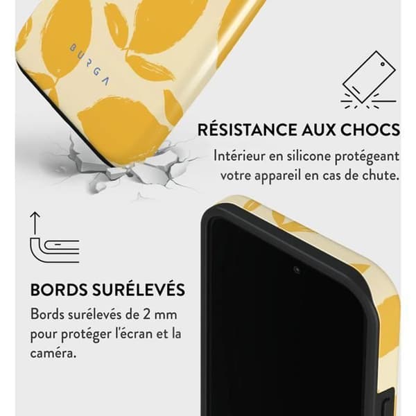 Coque - BURGA - Citrontart - iPhone 14 Pro - Stötresistent - TPU- och silikonskydd beige