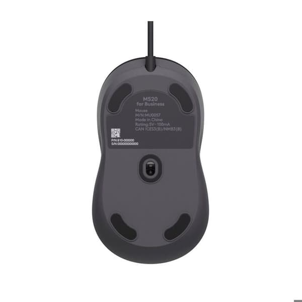 Mus - LOGITECH - M520 - Trådad - USB - Grafit Grafit