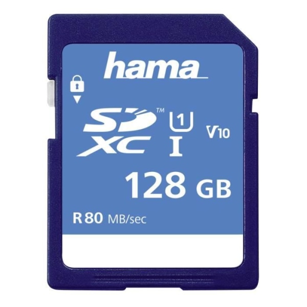 SDXC-kort 128GB CL.10 UHS-I 80MB - HAMA - SDXC-minneskort - Svart
