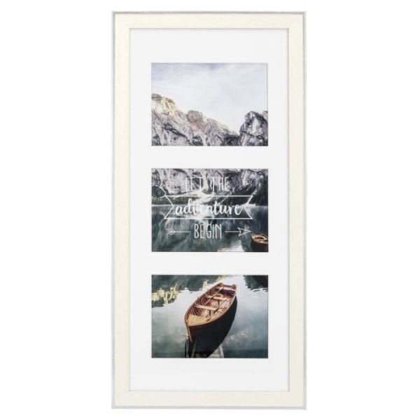 Sierra plast fotocollage, hvid, 25 x 55 cm (3 billeder)