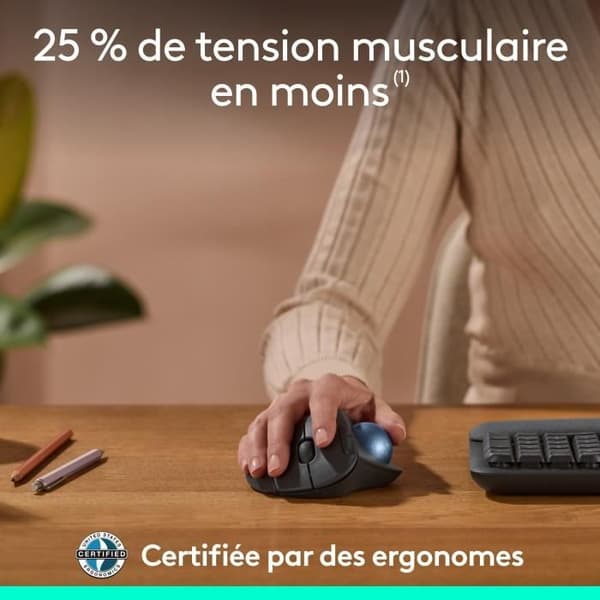 Souris - Trådlös - Logitech - Ergo M575S - Grafit