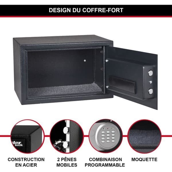 MASTER LOCK Safe - Format M - 22,0 x 35,0x 27 cm Svart
