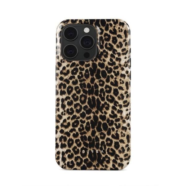 Coque - BURGA - Spelare - iPhone 15 Pro - Leopard - Stötsäker - MagSafe brun