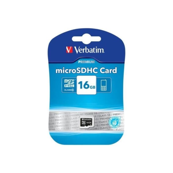 16 GB Class 10 microSDHC flashminneskort - VERBATIM