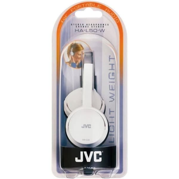 Stereohörlurar - JVC - HAL50W - Fällbara - Lättvikts - Kabelanslutna - Vit Vit