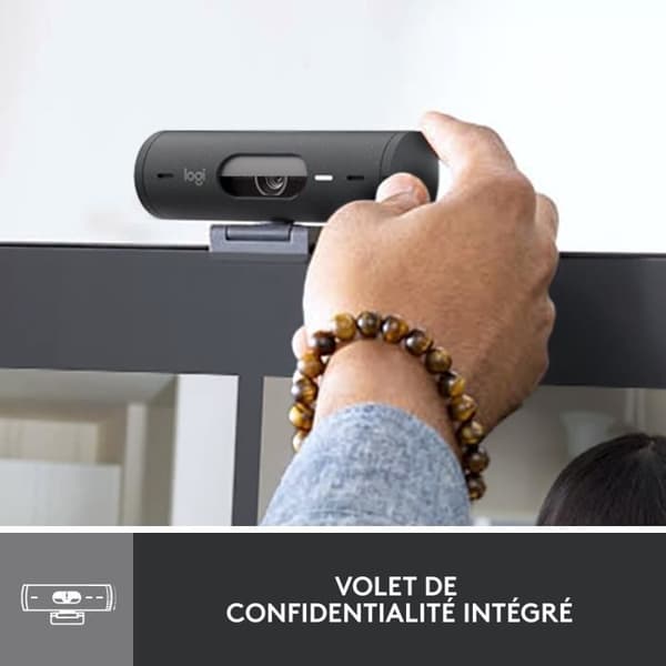 Webbkamera - Full HD 1080p - Logitech - Brio 500 - Inbyggd mikrofon - Grafit