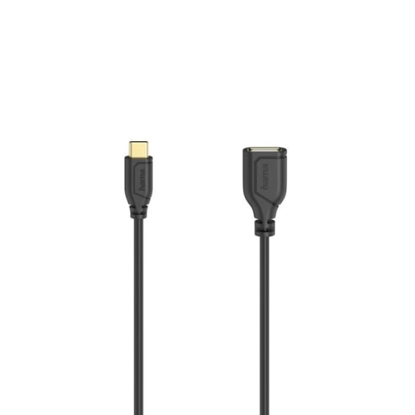 USB-C OTG-kabel "Flexi-Slim", USB 2.0, 480 Mbit/s, svart, 0,15 m Flerfärgad