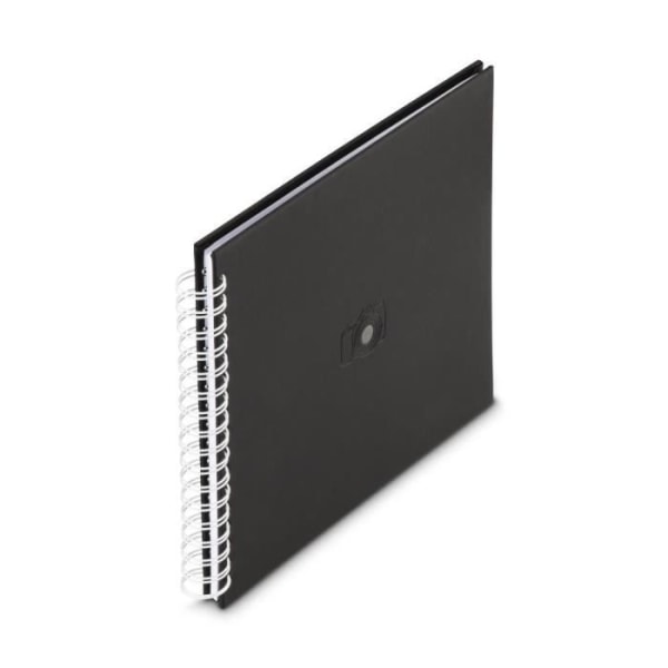 Skyltspiralalbum, 28 x 24 cm, 50 vita sidor, svart
