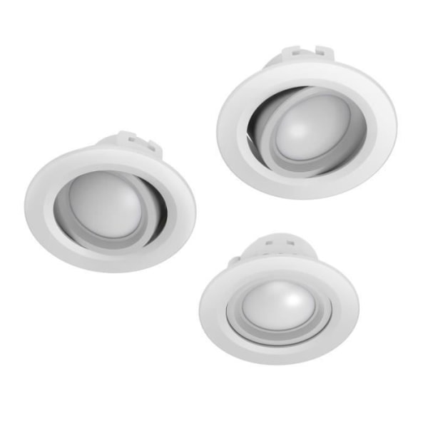 WIFI LED INfälld SPOTLIGHT, 5W, COM. VOC.-APP, ADJ., 3 DELAR, VIT H