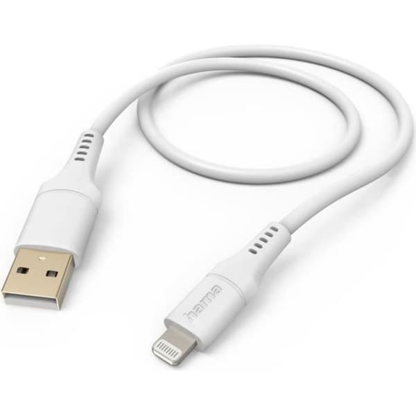 Laddkabel - HAMA - Flexibel - 1,5 m - Lightning - USB A - Vit Vit
