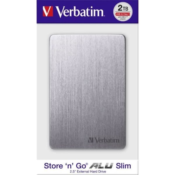 2,5" extern hårddisk - VERBATIM - Stor n Go - 2 TB - USB 3.2 (Gen 1)